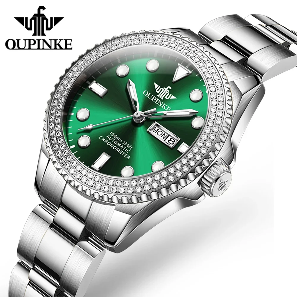 

OUPINKE 3205 Full Diamond Women's Mechanical Watch Imported Automatic Movement Luxury Brand Sapphire Crystal Watch for Women