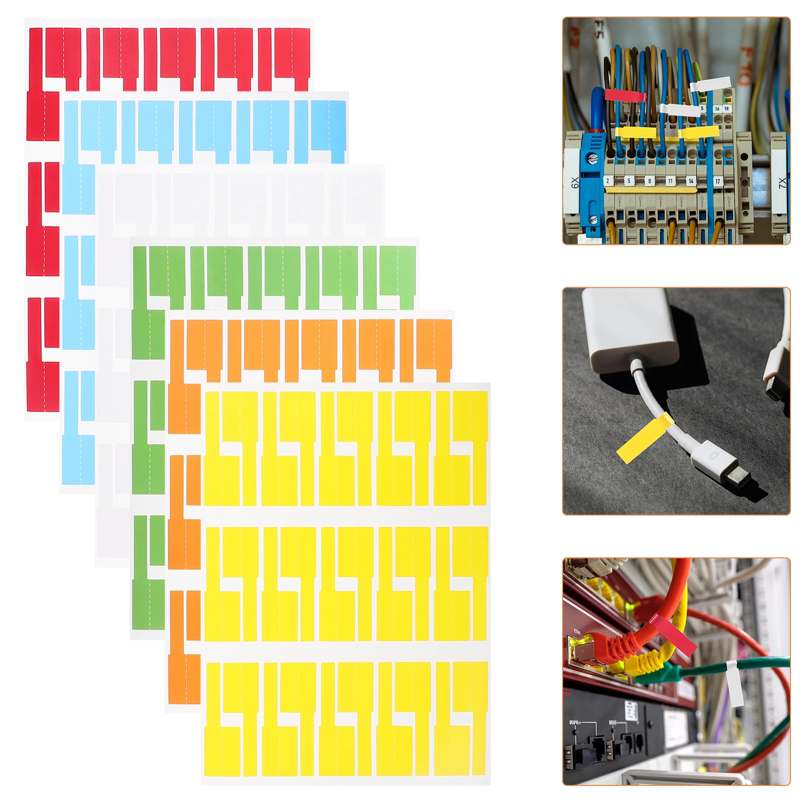 

2pcs 12 Sheets Colorful Cable Labels Adhesive Marker Tags Cord Management Organizer Wire Identification Sticky Label Tags For