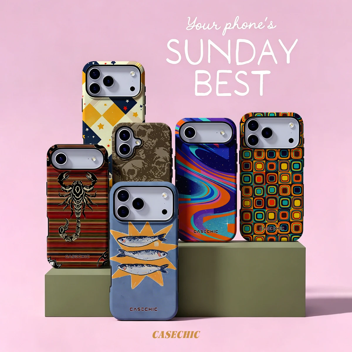 Retro Sardine Star Art For Samsung Galaxy S26 S25 S24 A56 A36 Phone Case Double-Layer Protection Cover for Women Girl CaseChic