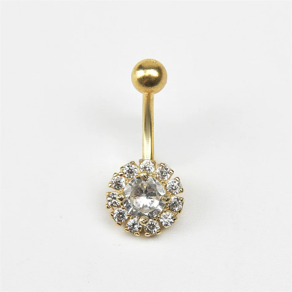 Zircon petit Nombril anneau pour femmes hommes 14G G23 titane ou acier chirurgical haltère Nombril Nombril Piercing bijoux Ombligo