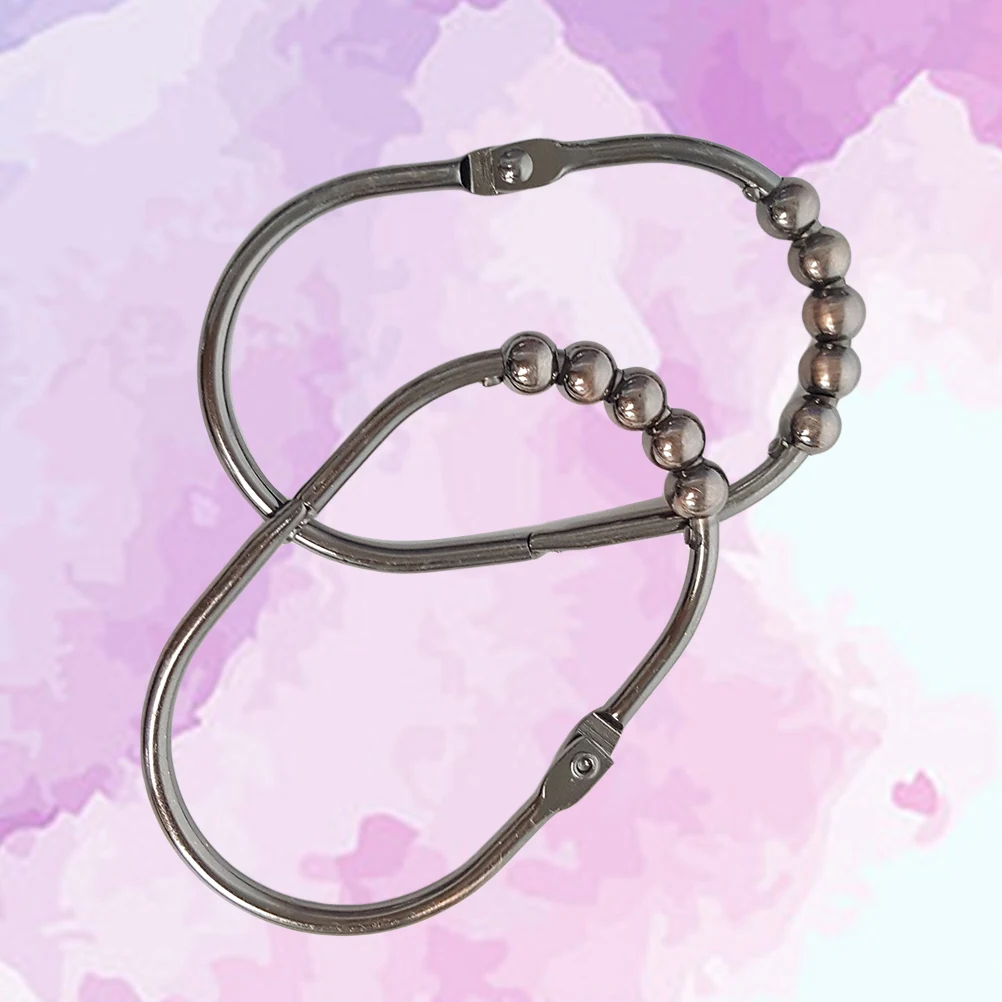 

12Pcs Rustproof Stainless Steel Shower Curtain Rings Easy Install Hinged Design for Bathroom Rods Bronze Color