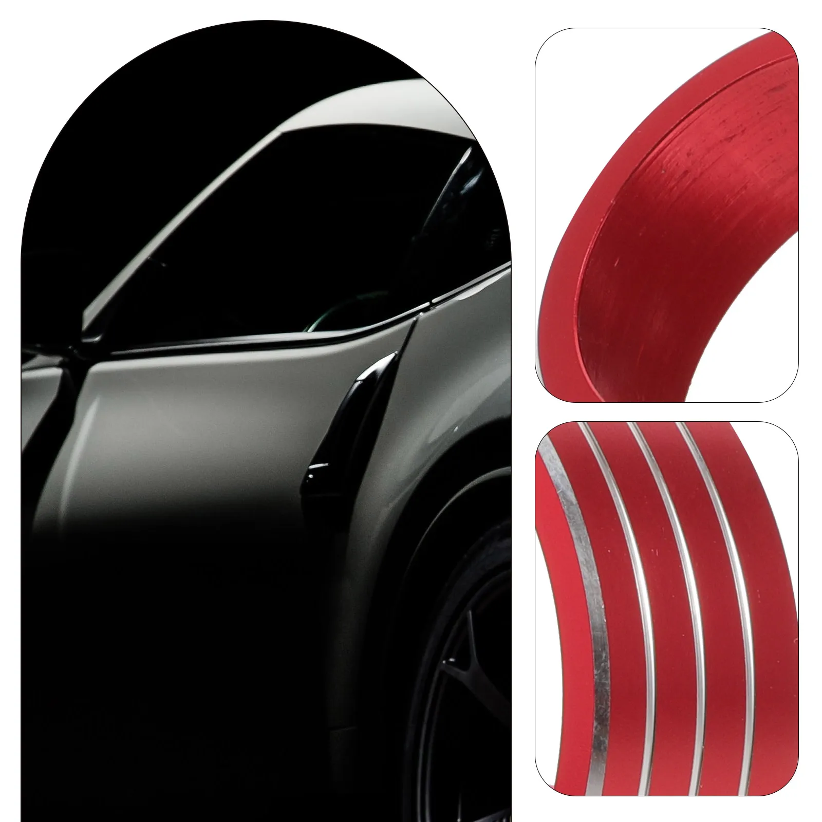 

3pcs Air Conditioner Knob Cover Decorative Trim Ring Car Interior Accessories Fade Resistant Aluminum Alloy Easy Installation