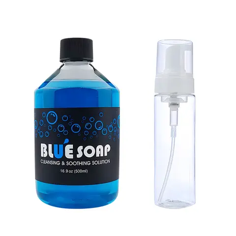 500ml 타투 블루 비누 클리너 세트 – 거품 발생 병 키트 포함, 타투 청소 및 애프터 케어 도구