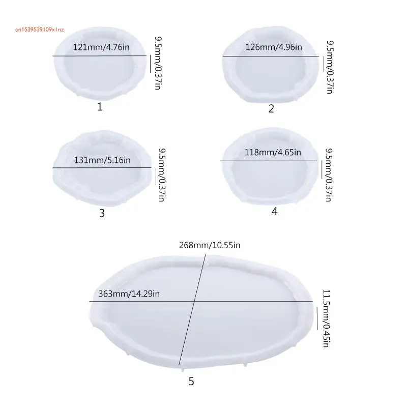 5 Pcs Irregular Tray Molds Silicone Mold Epoxy Casting Molds