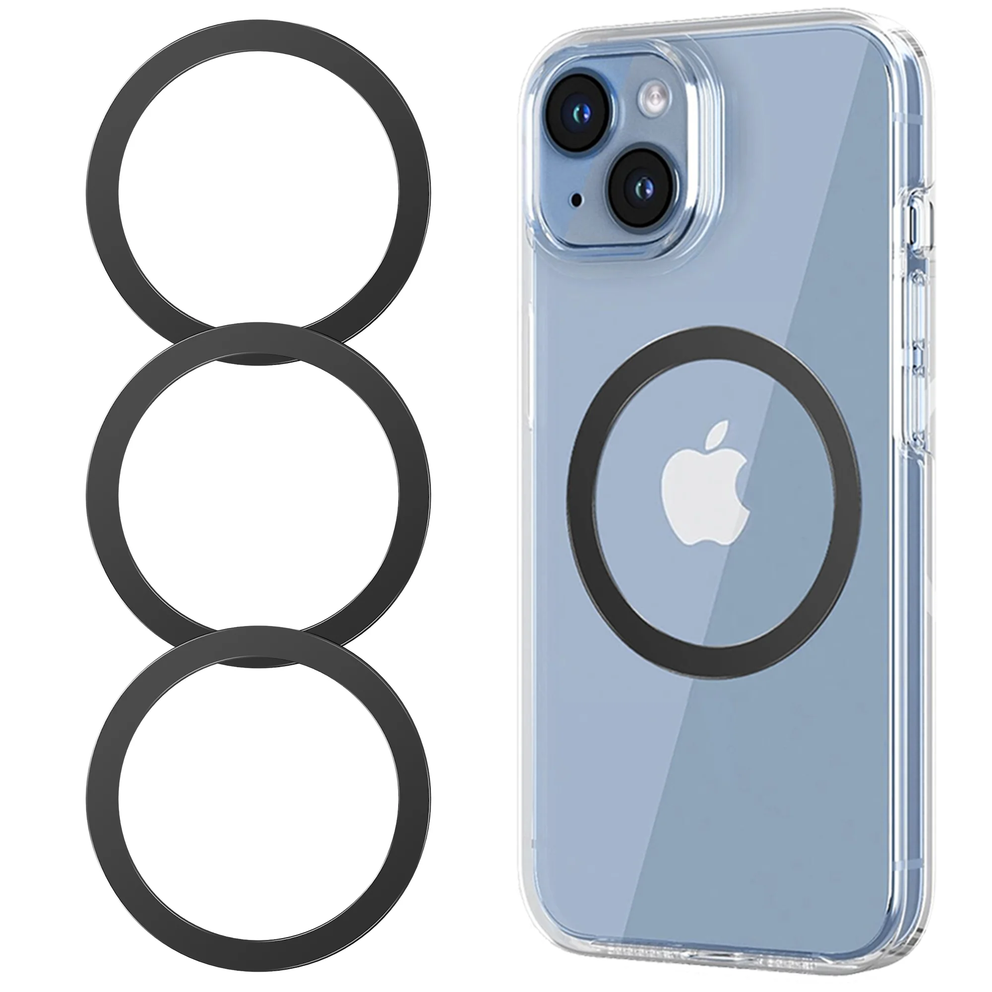 Magnetic Ring Sticker  3PCS for MagSafe Wireless Charging, Metal Circle Magnet Adapter for iPhone 16 15 14 13 12 Pro Max