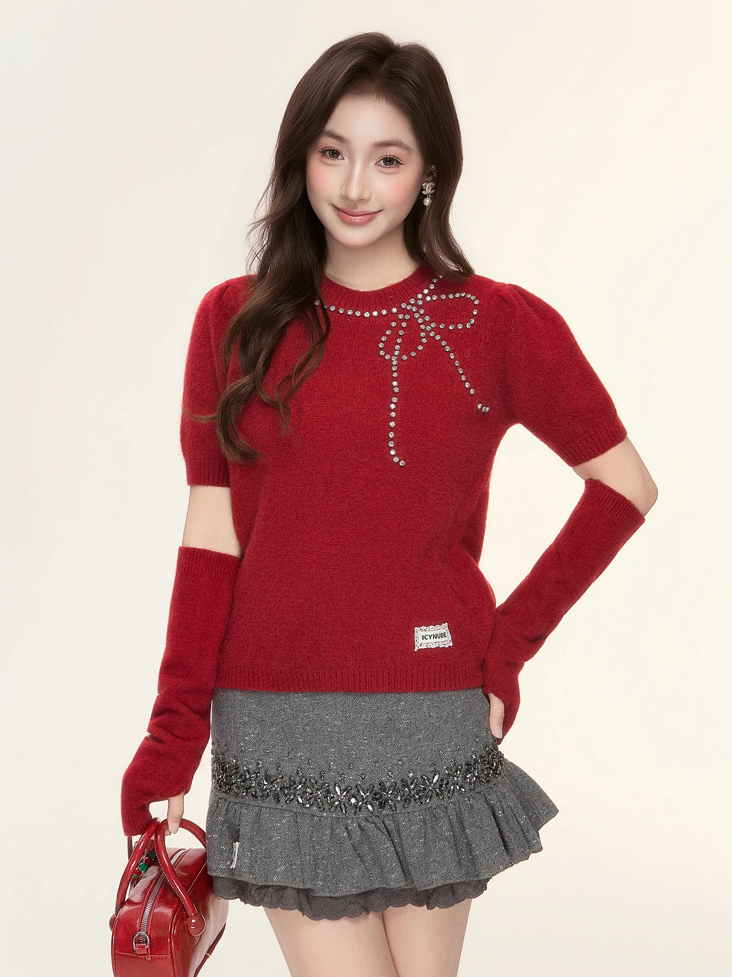 

Faionable Knitted Sweater with Knot Design by IcyNude Store Women's Early Spring New Sle Long Sve Casual Wear