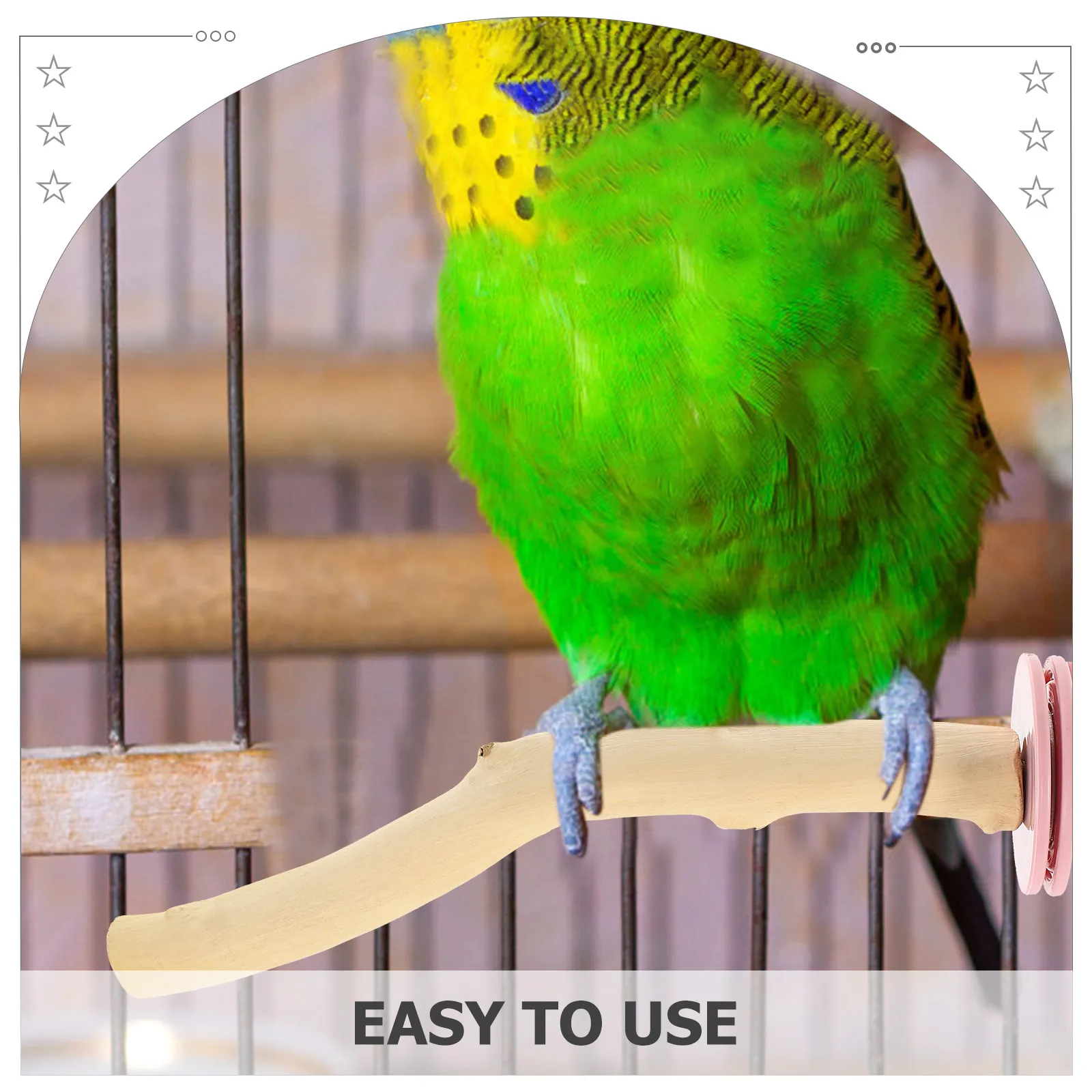 

Solid Wood Bird Stand 1-2cm Diameter x 20cm Parrot Perch Cage Accessories Reusable Grinding Wooden Toy for Large Birds
