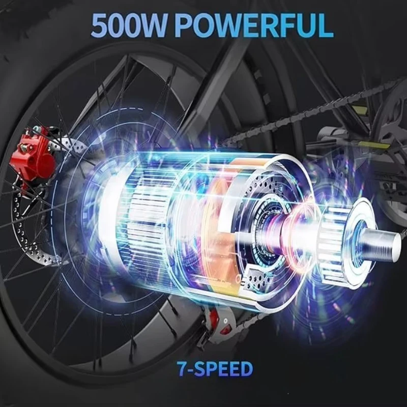 دراجة كهربائية عالية السرعة لجميع التضاريس SXLL، بطارية ليثيوم 48 فولت 500 وات، تصميم قابل للإمالة #4