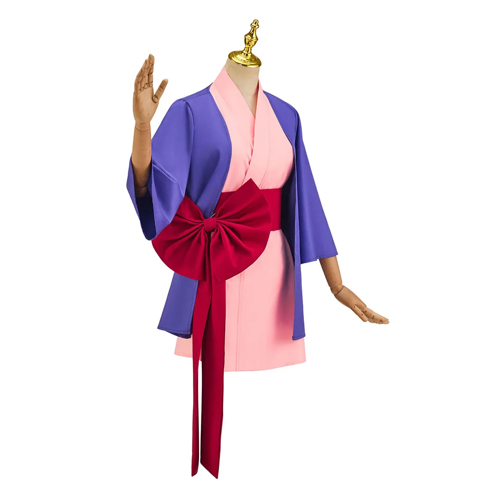 Game Gyakuten Saiban Cosplay Maya Fey Cosplay Purple Japanese Kimono Uniform Dress Women Halloween Costume Fancy Party Suit