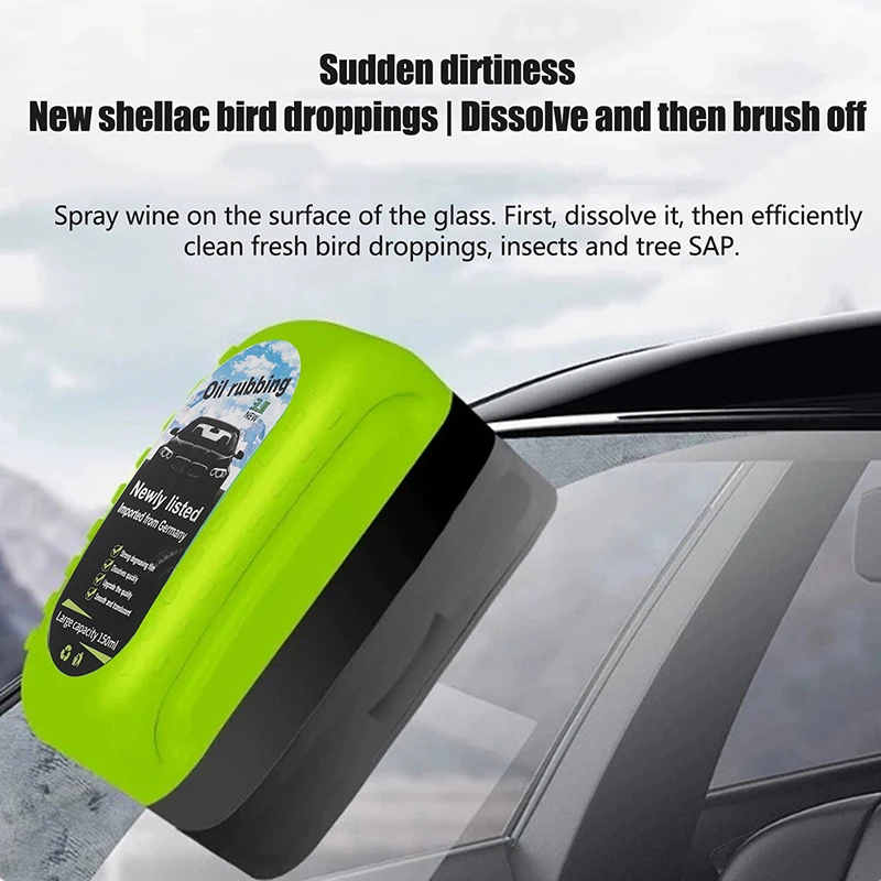 150ml Automotive Car Oil Film Cleaning Brush Car Glass Oil Film Cleaner Hydrophobic Windshield Oil Film Remover For Car Window