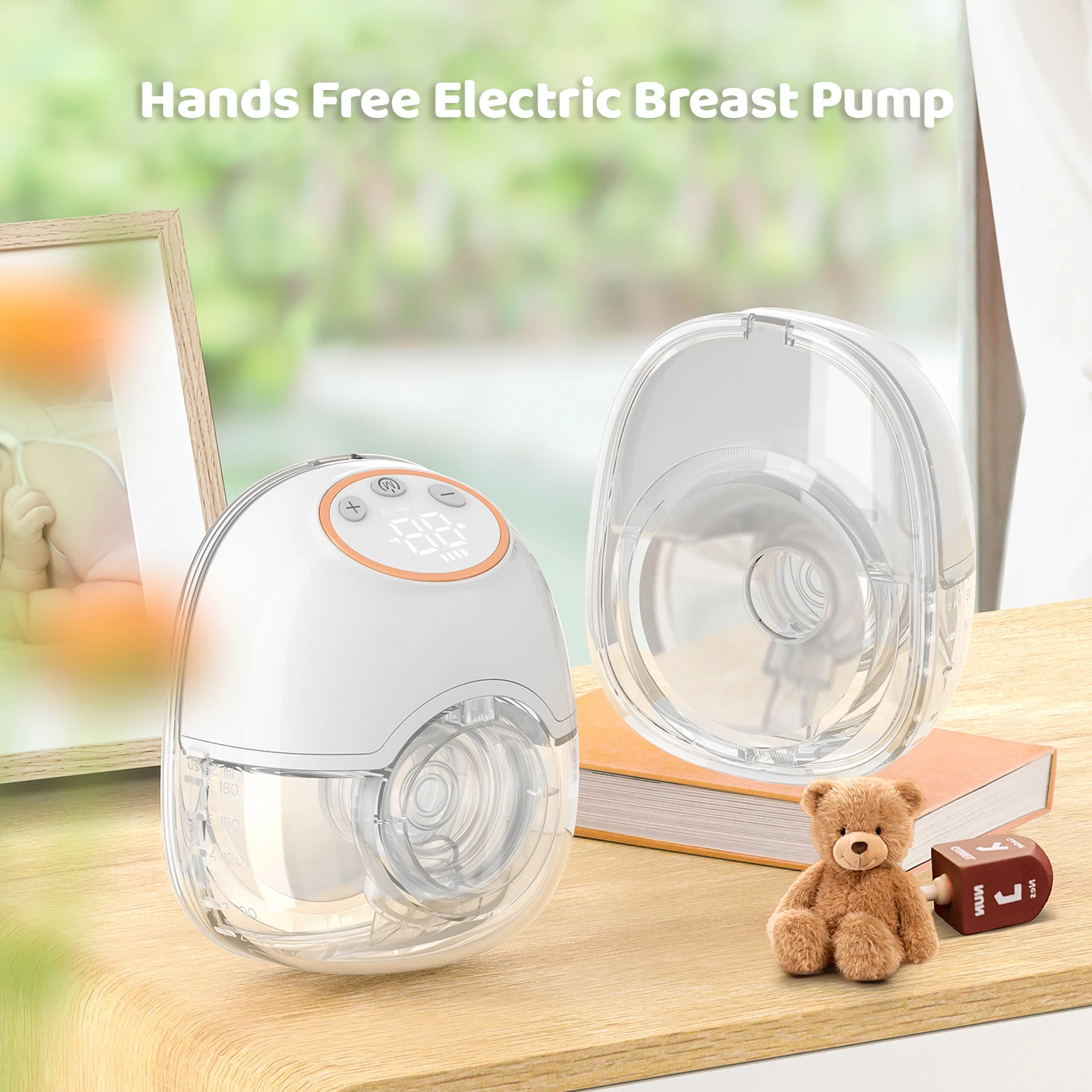 Wearable Breast Pump Hands Free Electric Breast Pump for Breastfeeding 4 Modes 12 Suction Level Low Noise Built-in Battery