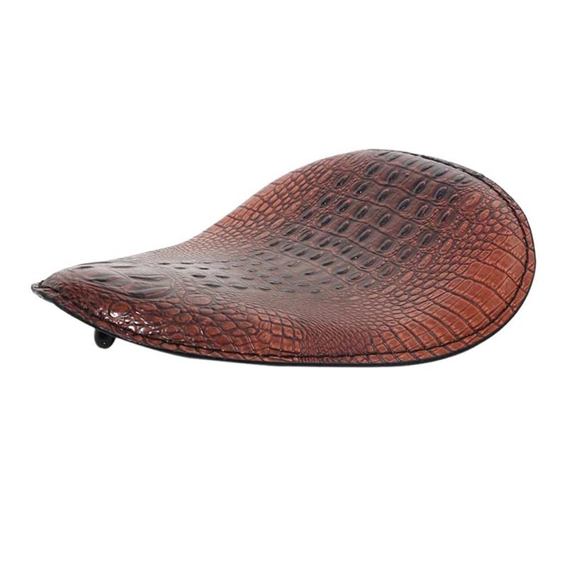 Brown Alligator Leather Motorcycle Solo Driver Seat For Honda Sportster Bobber Chopper Custom