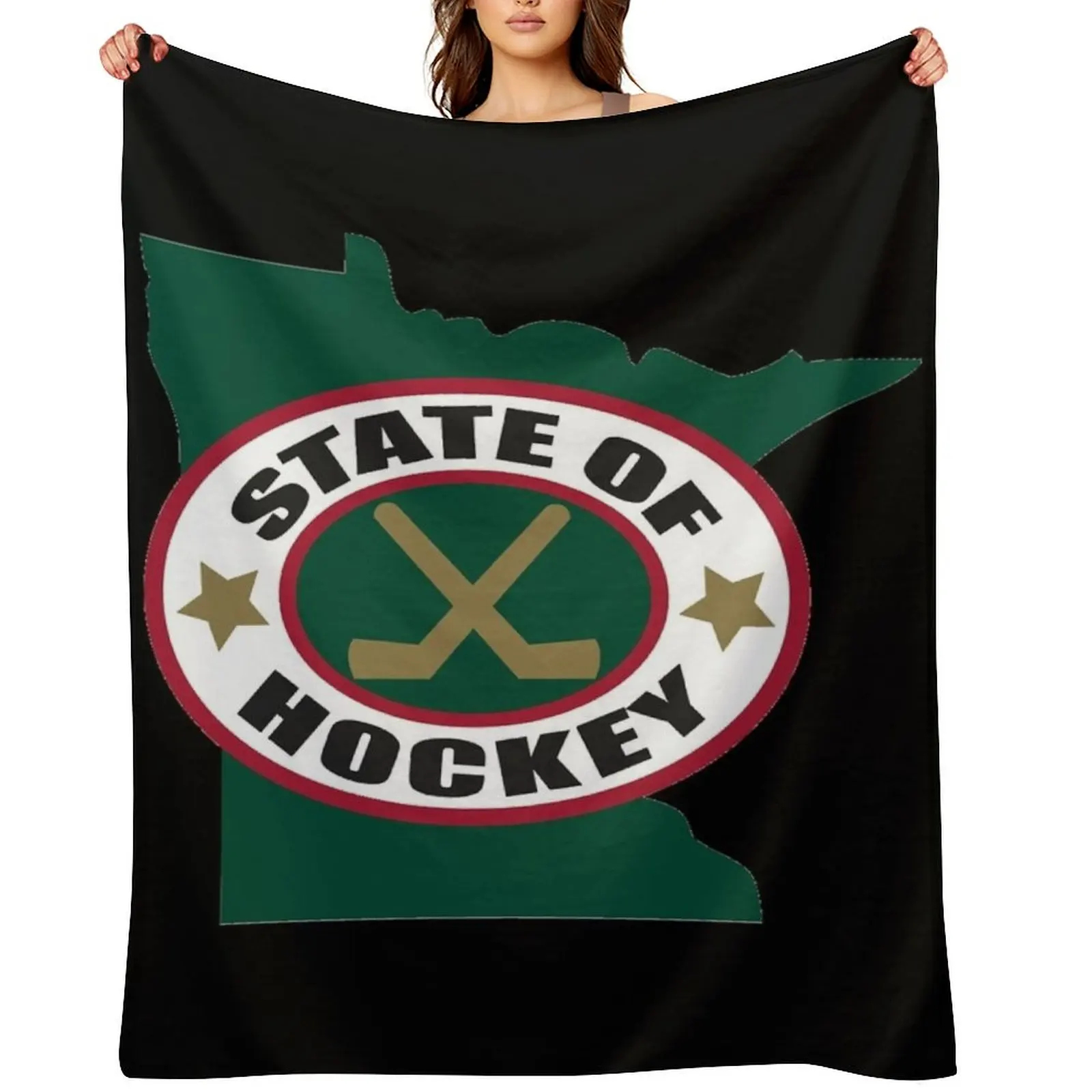 State of Hockey Throw Blanket Moving Loose blankets and throws Thin Thermal Softest Blankets