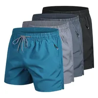 New Summer Men's Beach Shorts Models Solid Color Board Shorts Fashion Leisure Comfortable Elastic Waist Double Pockets Cool