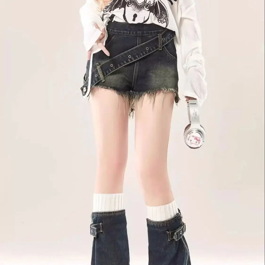 American Retro Side Zipper Denim Shorts Women 2025 Spring Summer New Niche Hot Girl Design Pants