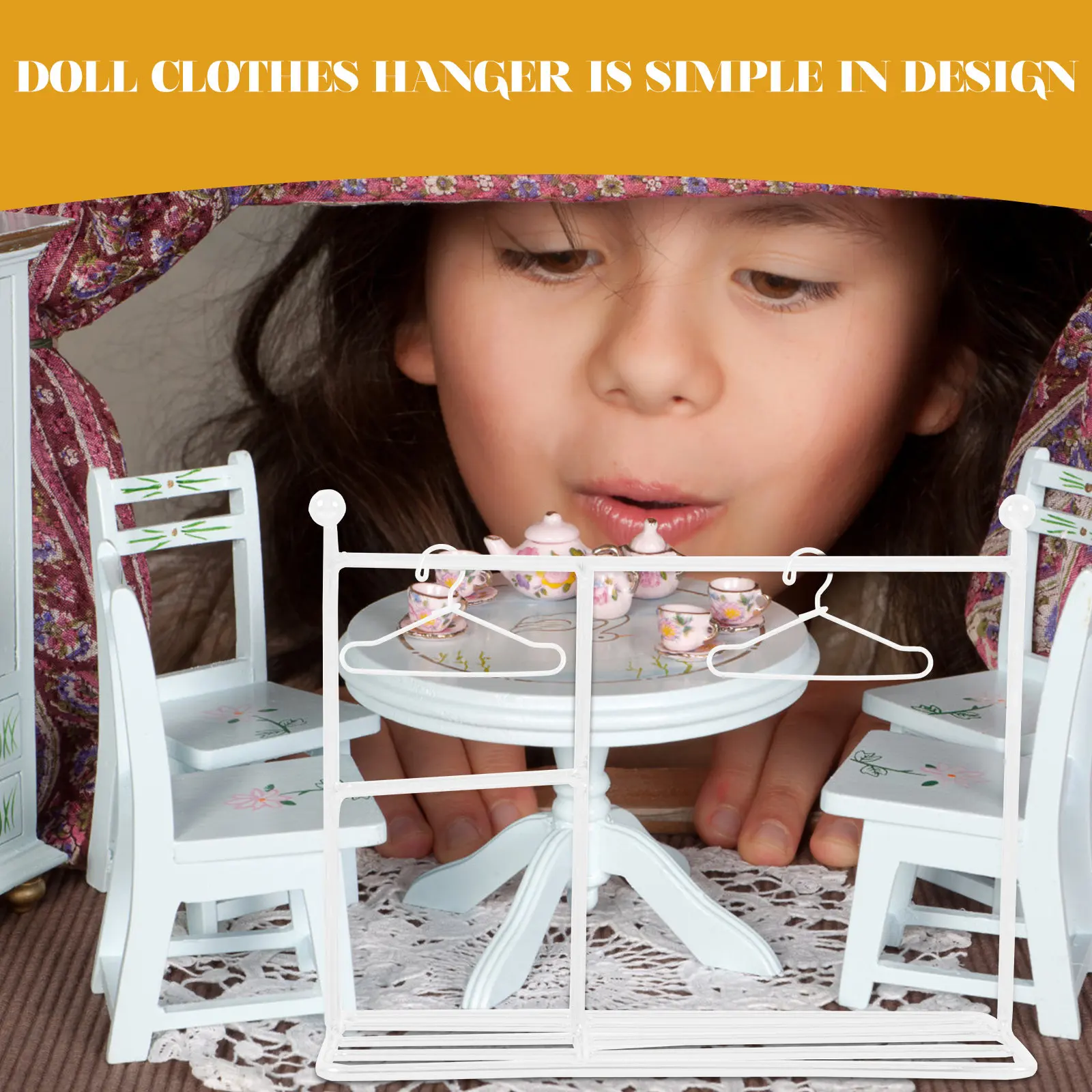

1Set Mini Clothes Hanger Metal Display Miniature Furniture Ornament Mini House Decor Creative Girl Room Accessories