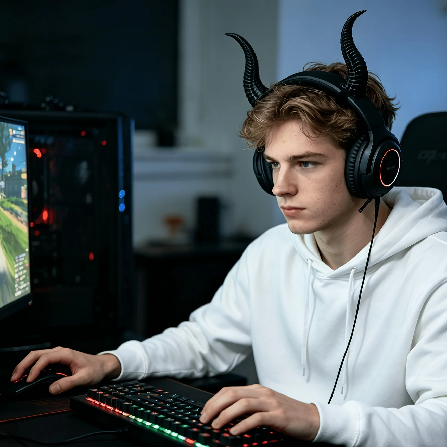 2Pcs Detachable 3D Devil Horns Headphone Decor Halloween Devil Costume Accessory Prop Easy Install No Battery Headset Ornament