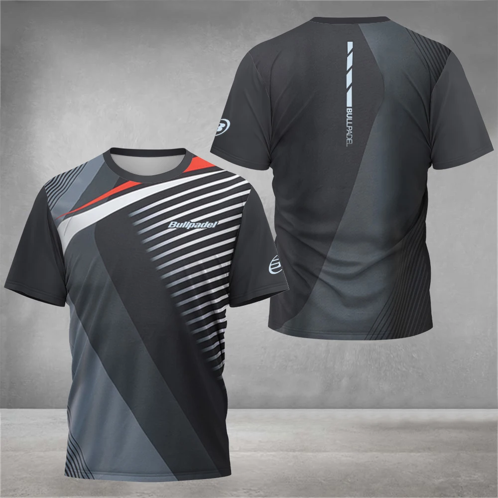 Summer Men\'s T-shirt Professional Tennis Training Clothing Round Neck Large Size Quick Dry Badminton Short Sleeve Club Clothing