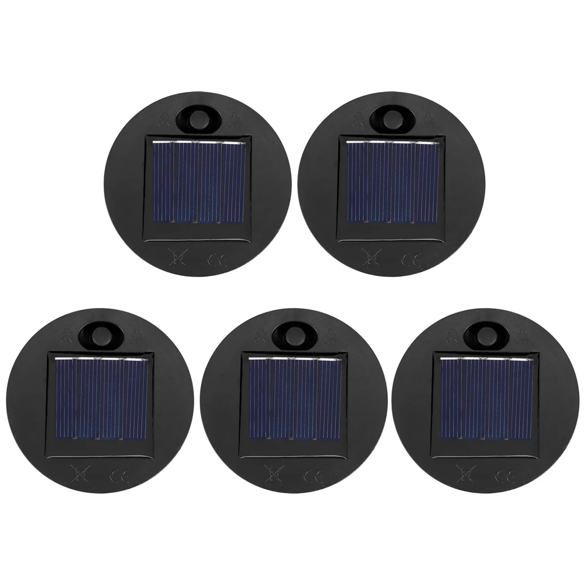 5 Pack Replacement Solar Light Parts(Top Size 2.76 Inches, Bottom Size 2.36 Inches),7 Lumens Warm White LED Waterproof