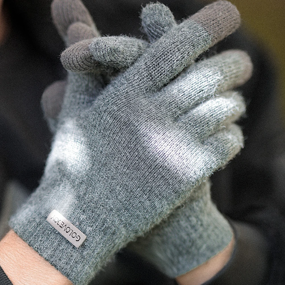 قفازات أصابع كاملة محبوكة للرجال مانعة للإنزلاق ، سميكة ودافئة ، رياضات خارجية ، ركض ، شتاء ، بيع تصفية ، Dz118 ، زوج واحد