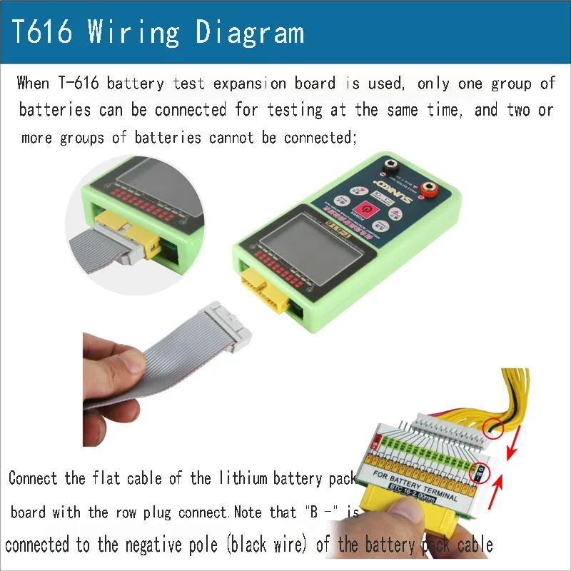 T-616 lithiumbatterijtester Spannings- en drukverschil intelligente detectieanalysator 1 ~ 16S