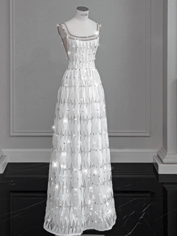 

Элегантное свадебное платье с тяжелой вышивкой, длинная юбка А-силуэта, расшитая бисером, с завышенной талией