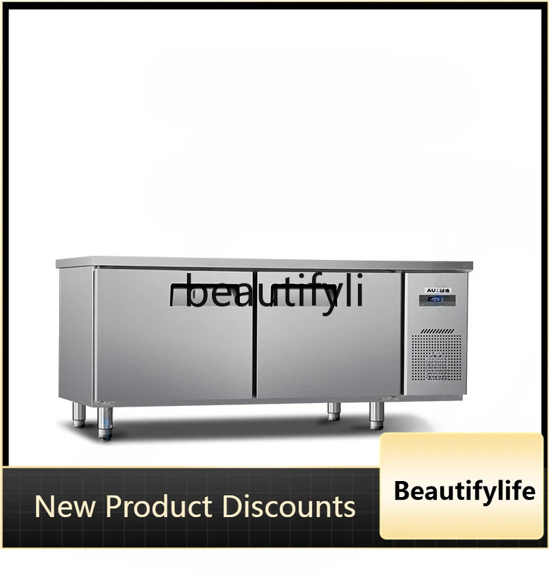 

Commercial Operation Table Refrigerated Freezer Full Copper Tube Dual Temperature Kitchen Stainless Steel Freezer