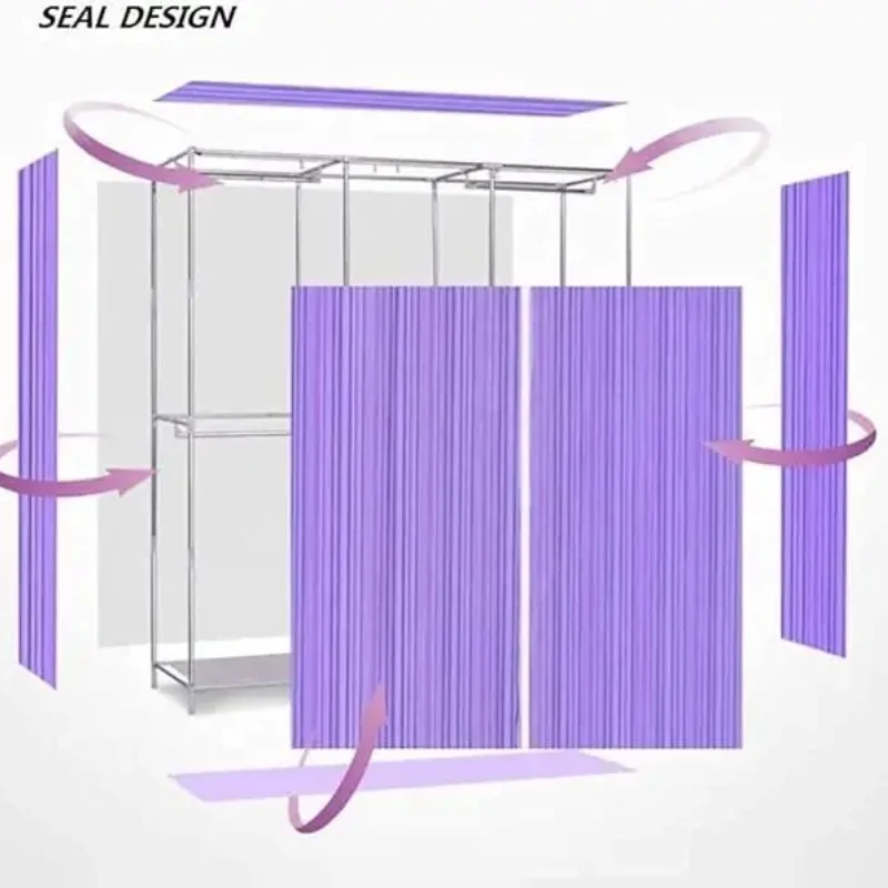 Armario Plegable Antipolvo/Humedad - Para uso doméstico o estudiantil, Tela No Tejida Portátil (Co lor Rosa Ensamblaje Sencillo)