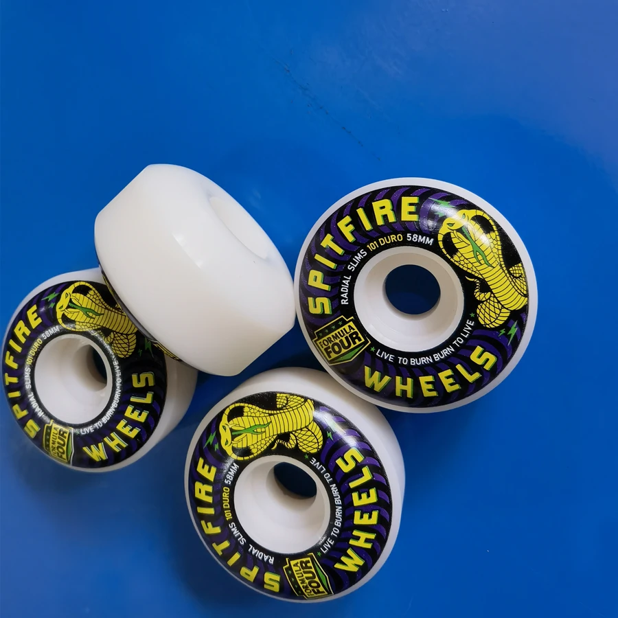 58MM SF skateboard wheel full conical and round shapes 99D 101D good quality pu polyurethane skate wheel