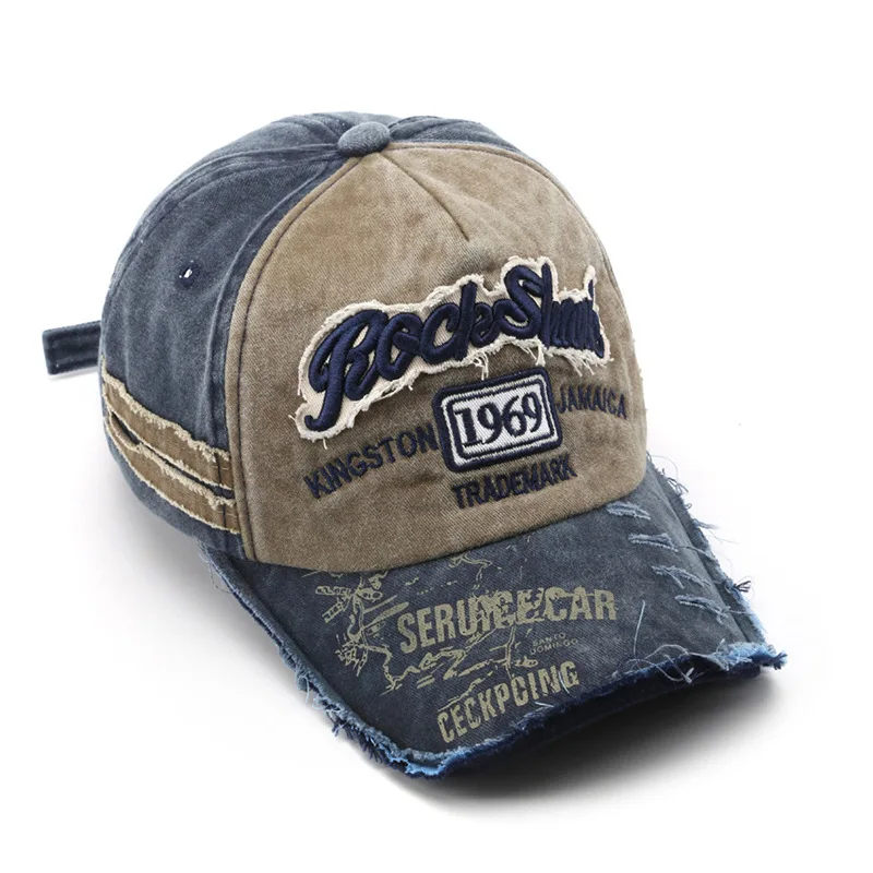 New Washed Fabric Trendy Distressed 1969 Baseball Cap Beveled Brim Sun Hat, Unique Sun Protection Hat