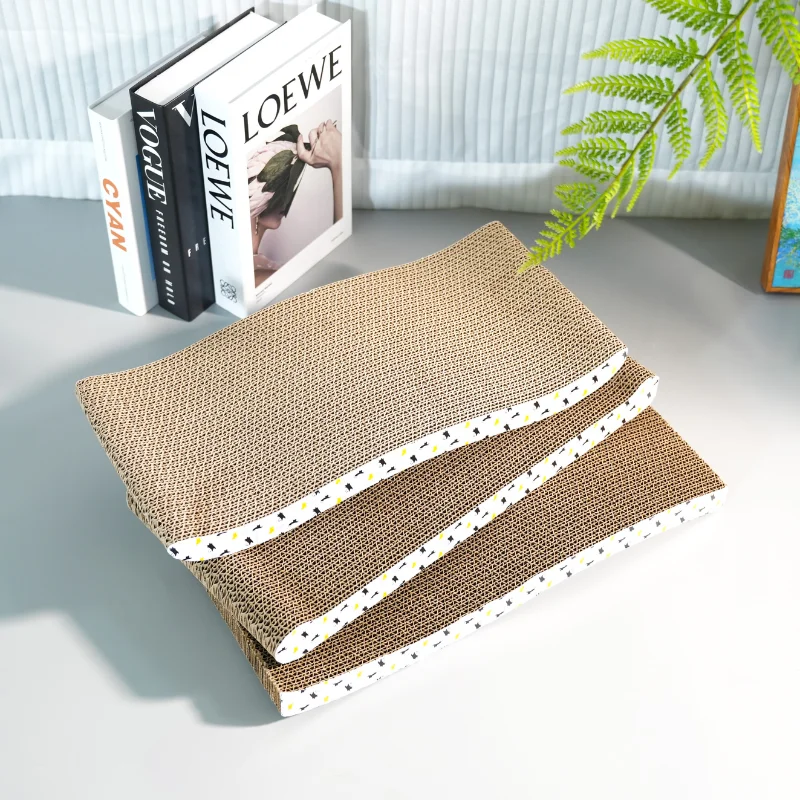 Cat scratching board, corrugated paper, scratching texture design, suitable for indoor cats double-sided use, free catnip