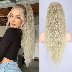 Synthetic wig fashion drawstring water ripple and corn whisker ponytail wig for women