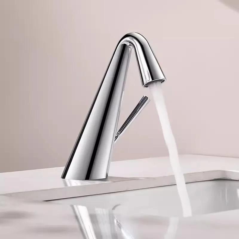 Bathroom Basin Faucet Sink Mixer Single Lever Cold And Hot Water Mixer Sink Tap White Deck Mounted  Black Tap New Arrival