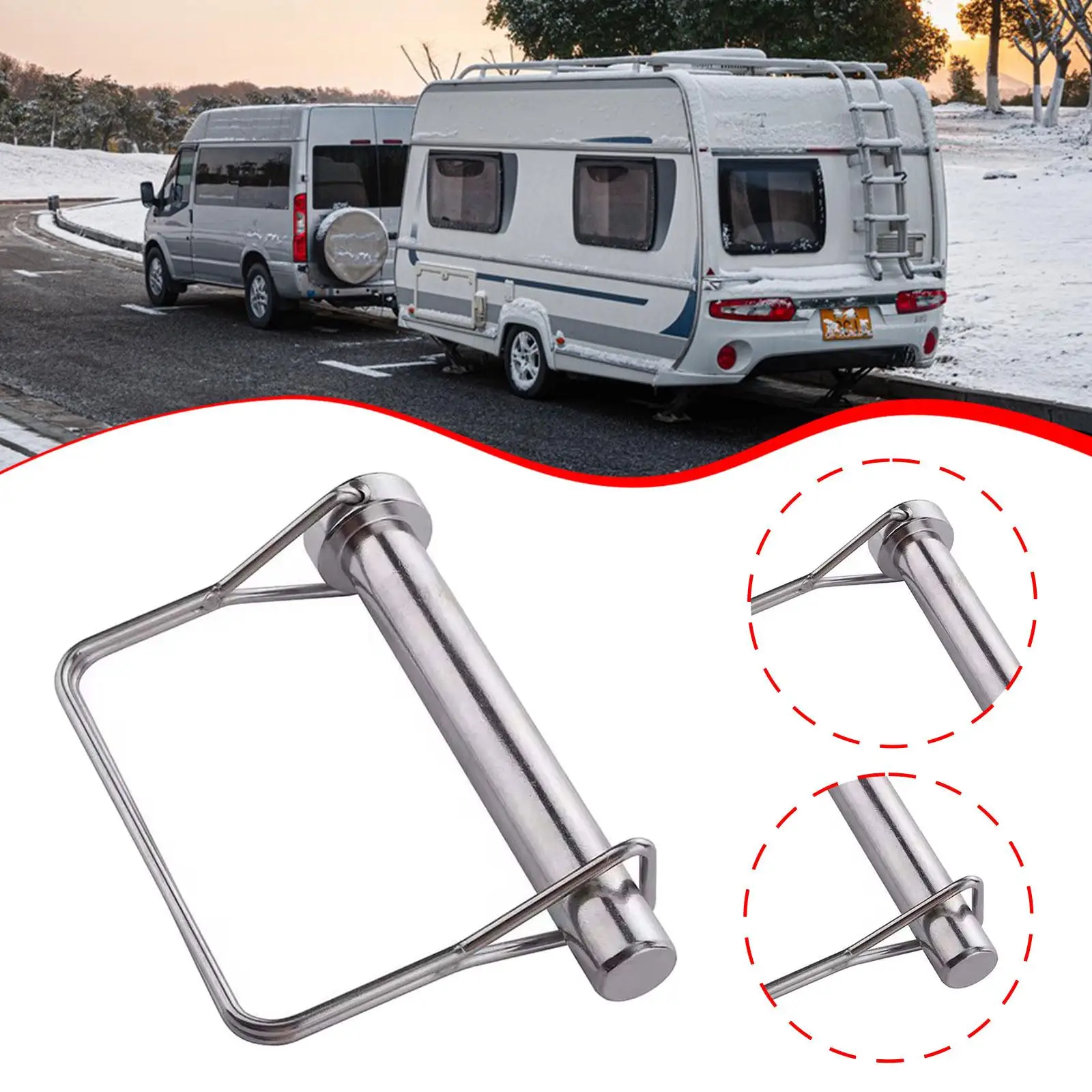 Trailer Coupler Pin Iron Galvanized Rust Resistant Quick Release Locking Pin for Gardening Equipment and Truck Towing