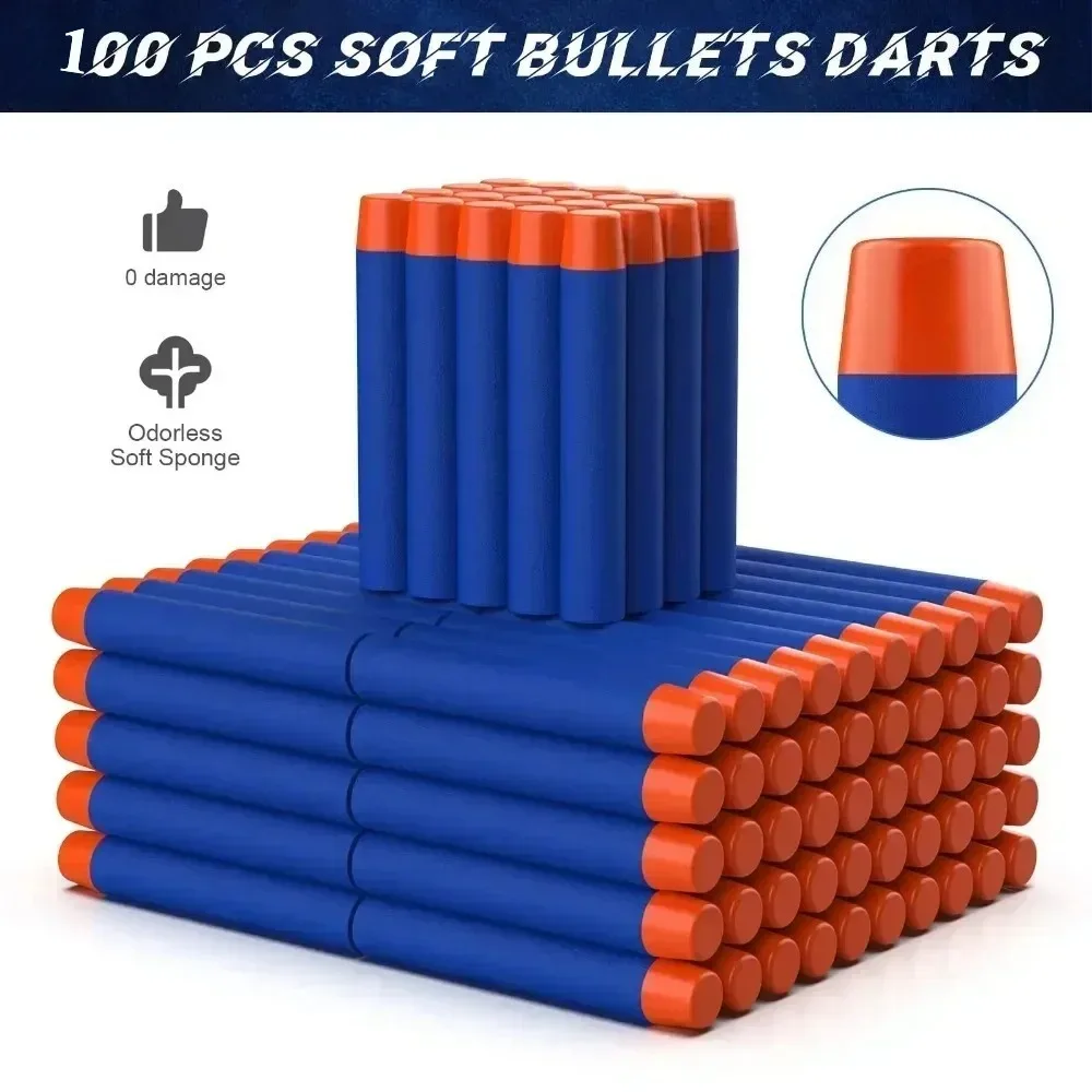 All Size 100pcs for Nerf Soft Bullets Darts Round Head Refill Sponge Darts Children Toy Gun Bullets Kids Toy Gun Accessories