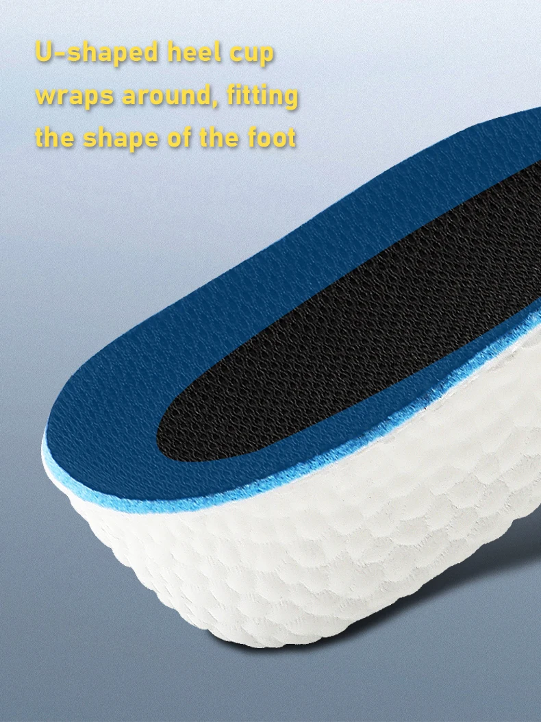 1 Paar Unisex-Einlegesohlen zur Körpergrößenerhöhung mit Fußgewölbestütze, orthopädische Memory-Schaum-Einlagen für Plattfüße, unsichtbare Einlagen für Sneaker – Detail 6