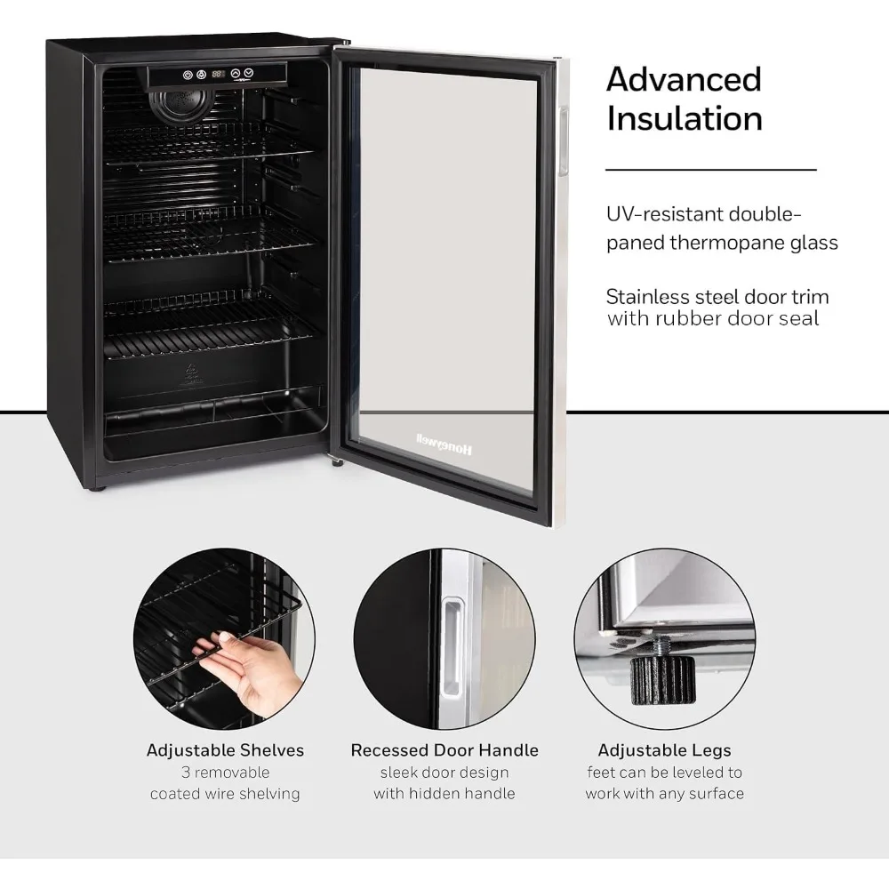 2024 New Beverage Refrigerator and Cooler, 115 Can Mini Fridge with Glass Door for Soda Beer or Wine for Office or Bar