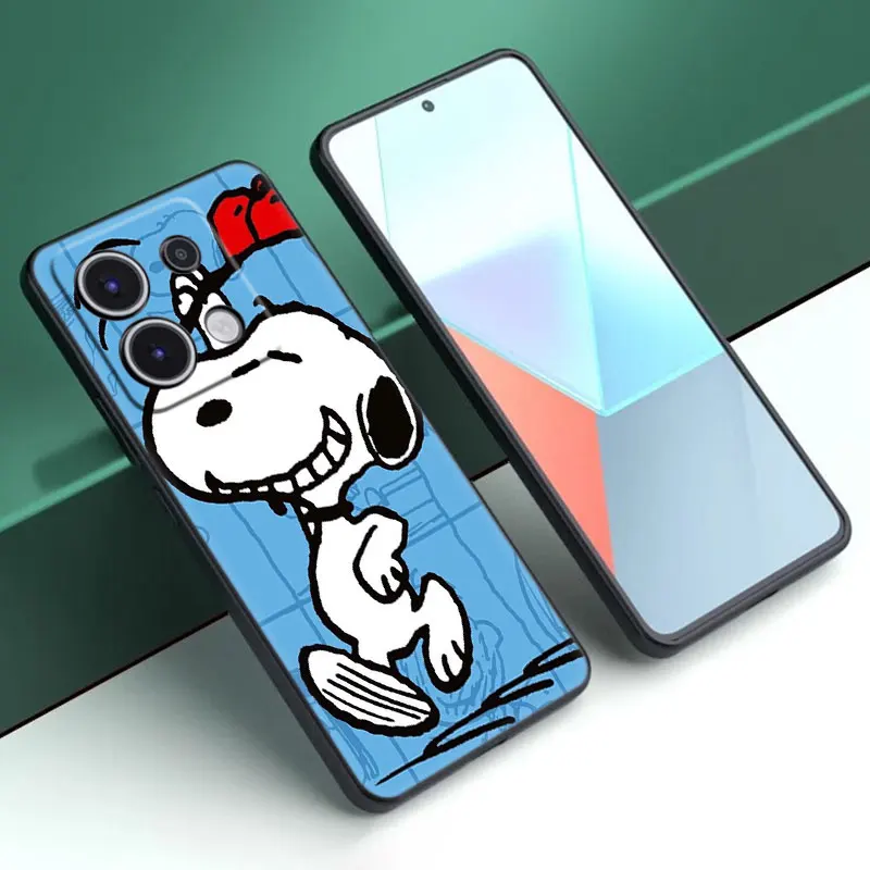 Cute kawaii S-Snoopy Cartoon Case For Xiaomi Redmi Note 13 Pro Plus 5G 11T 10T 9S Pro Redmi 13C 12R 12C 10C 10A 9T 9C 9A 70 Pro