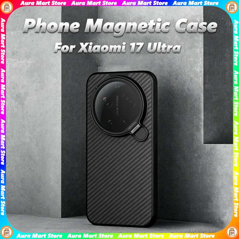 

NILLKIN For Xiaomi 17 Ultra MagSafe Case CarboProp Aramid Fiber Magnetic Case Phone Holder Camera Cover For Xiaomi 17Ultra