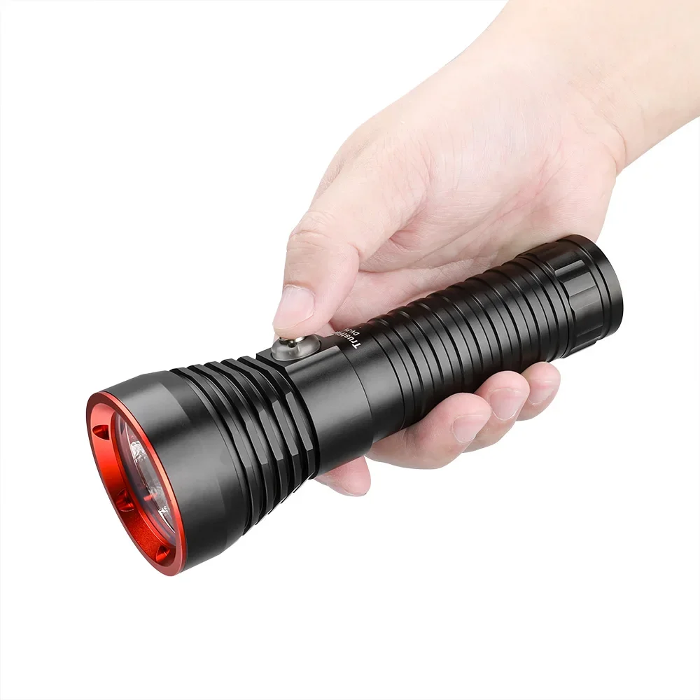 TrustFire DV-F1 Scuba Diving Light 1350 Lumen USB Rechargeable Diving LED Flashlight Waterproof Lamp with 26650 Battery