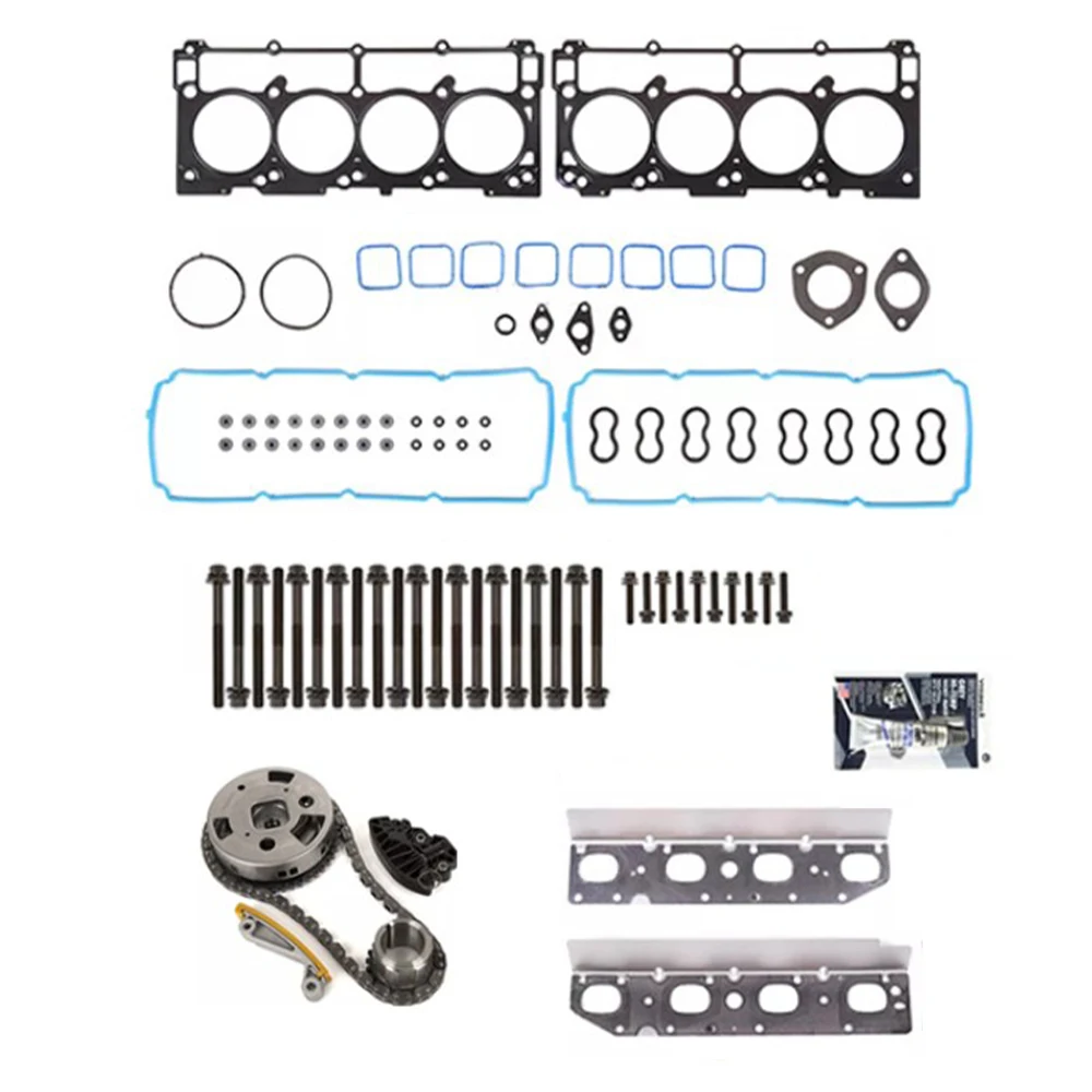 Engine Parts Head Gasket Set Bolts withTiming Chain Kit  Fit 5.7L V8 GAS OHV MDS For 09-22 CHRYSLER 300 DODGE JEEP COMMANDER RAM