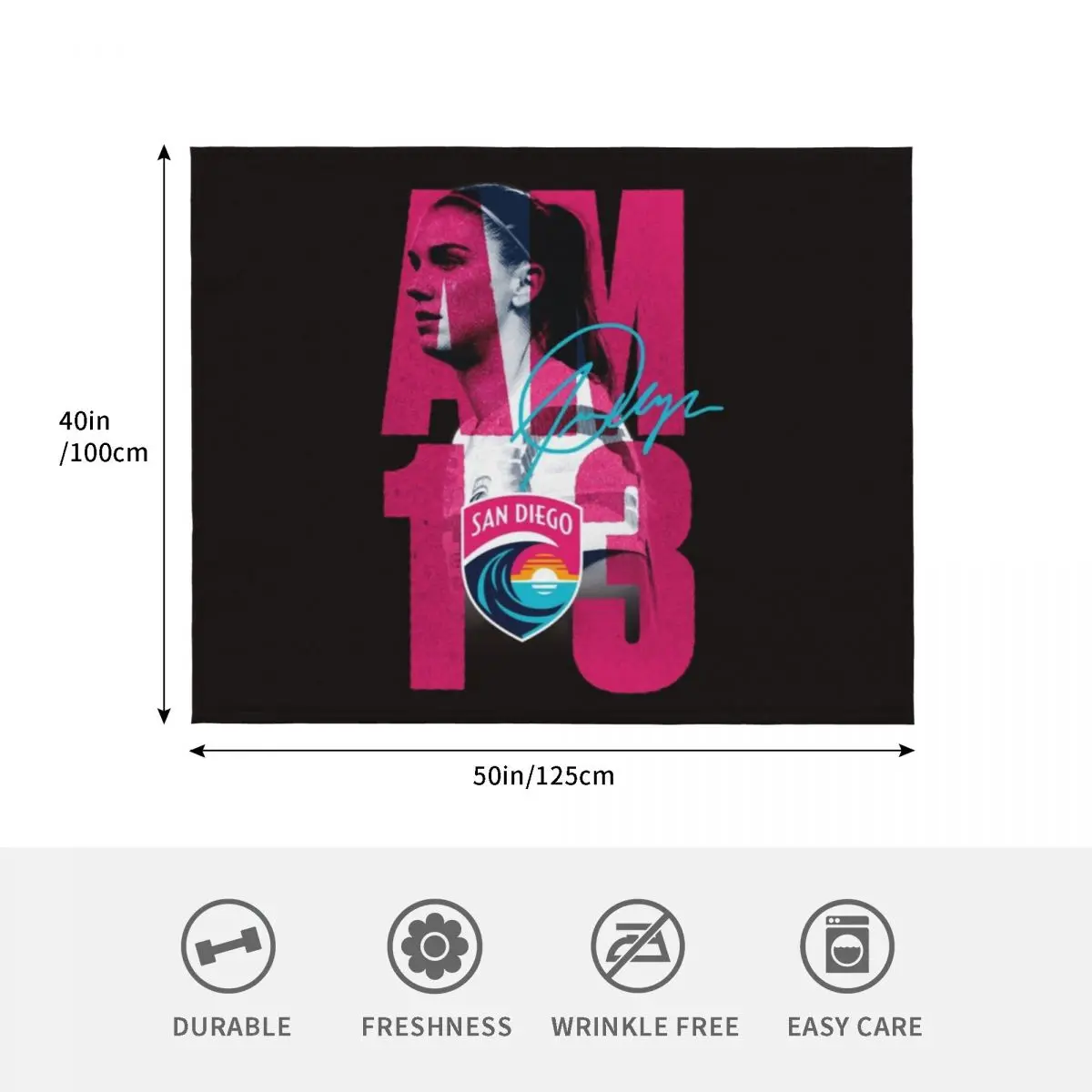 NWSL Alex Morgan رمي بطانية أغطية السرير البطانيات للطفل طفل دافئ لبطانيات الشتاء #4