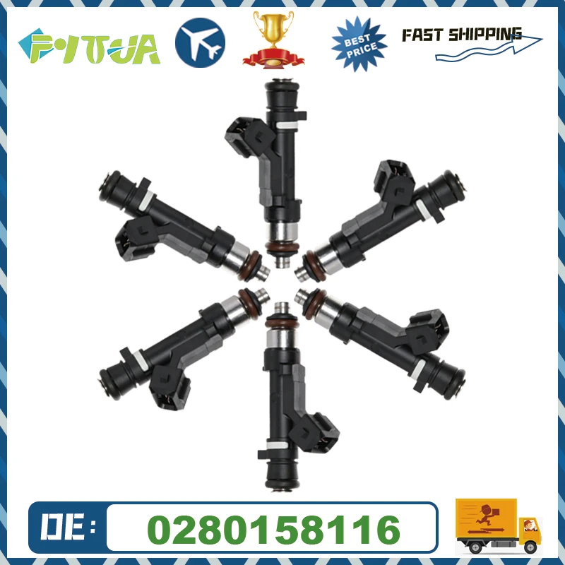 

6pcs High Quality fuel Injector 0280158116 for Porsche 911 Cayman Boxster 2.7L 3.4L 3.6L 3.8L 2007-2008 New