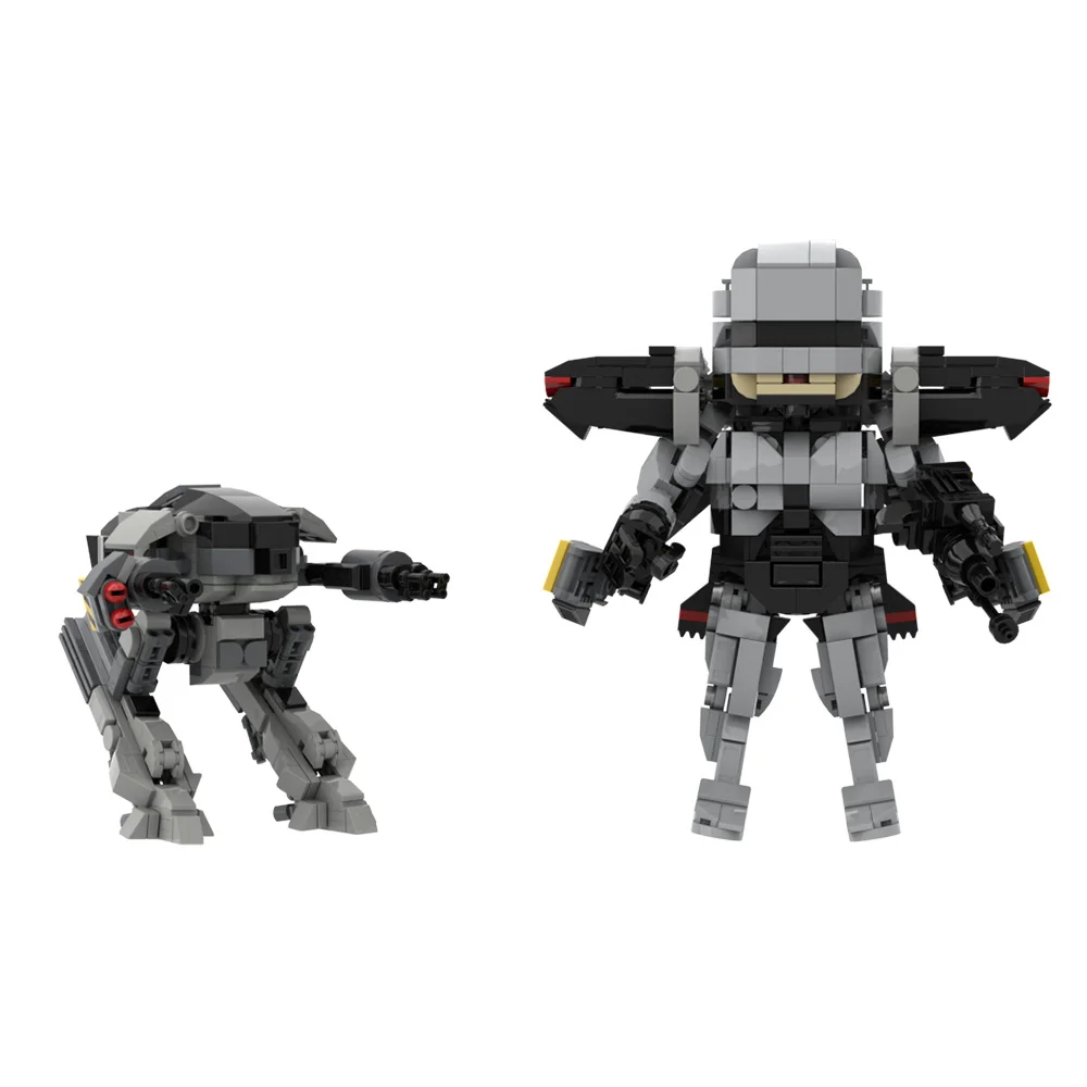 MOC RoboCop Model Building Blocks Movie Figure RoboCop Military Combat Activity Robot Assembling Bricks Toy Kid Gift Collection