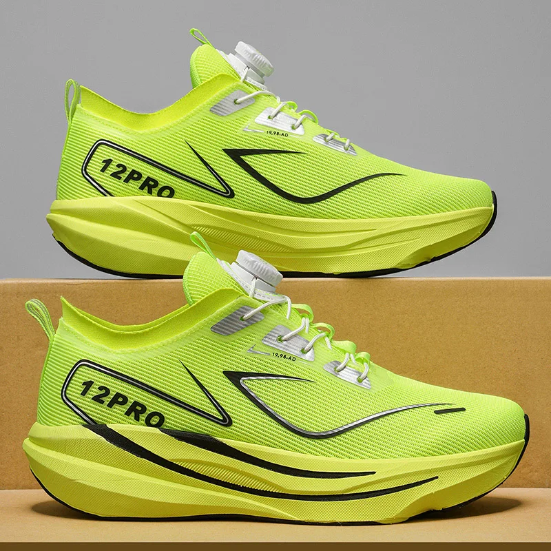 Zapatillas para correr para hombre, zapatillas deportivas para maratón con placa de carbono, transpirables, ligeras, cómodas, atléticas, antideslizantes para mujer