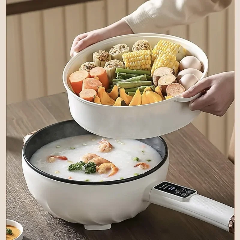 Electric Wok for Stir Frying Vegetables Multifunctional Non Stick Electric Wok Noodle Cooker Steaming Boiling Electric Hot Pot
