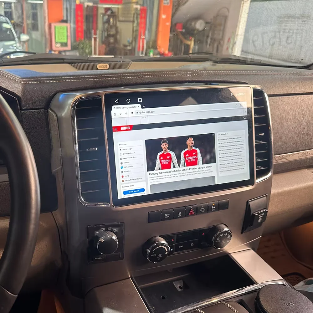 13 بوصة أندرويد 14 شاشة أفقية ل دودج رام 1500 2500 2008-2018 راديو السيارة لتحديد المواقع والملاحة اللاسلكية Carplay رئيس وحدة