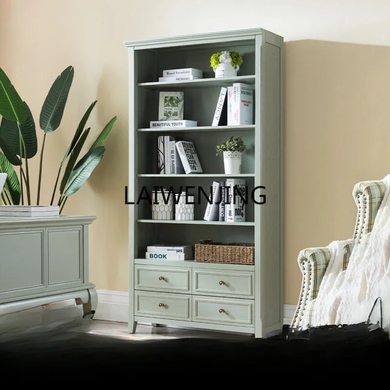 MJY solid wood living room open multi-layer shelf against the wall living room display cabinet