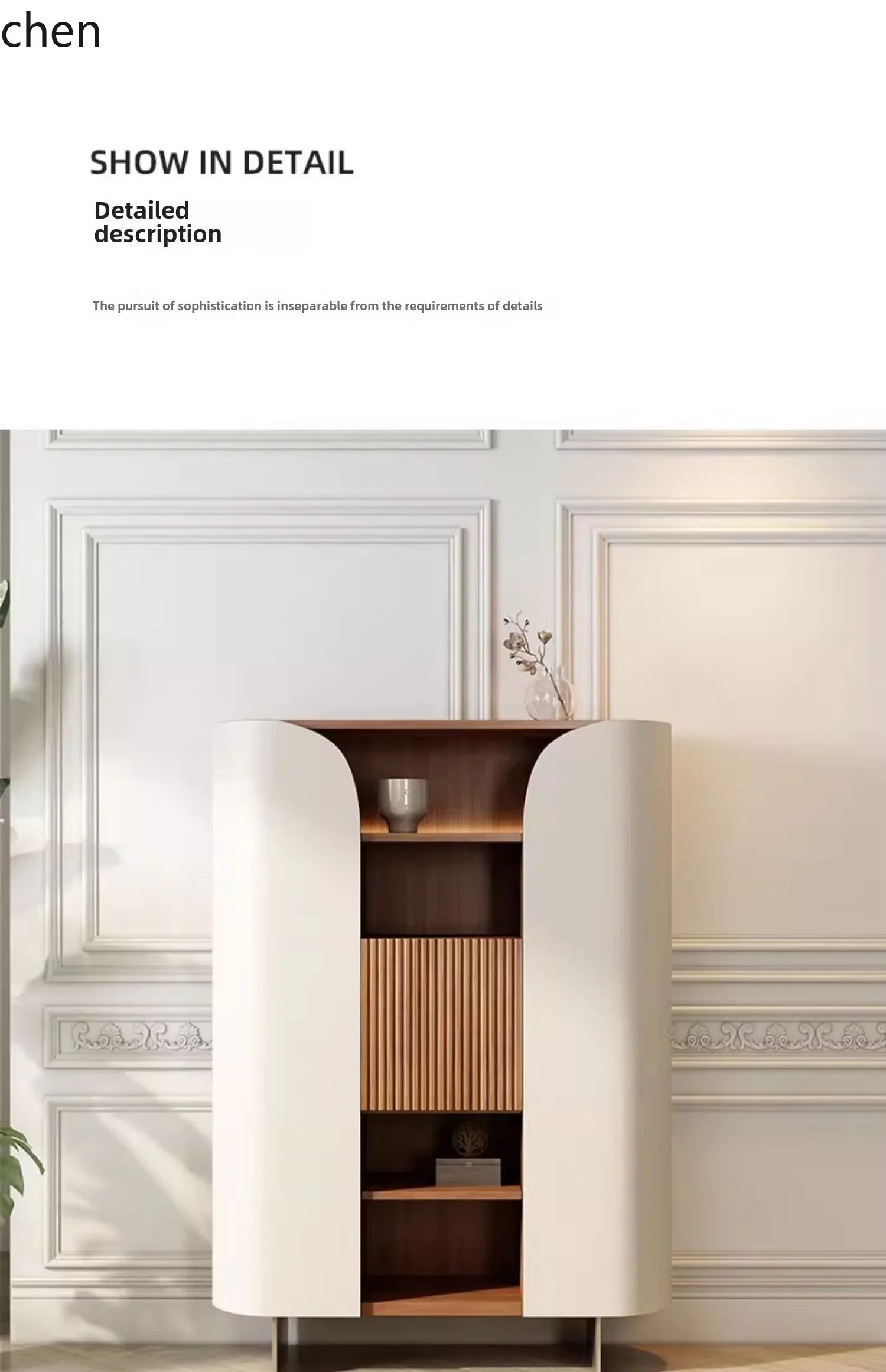 YFY  Solid wood wine cabinet light luxury high-end dining side cabinet living room wall storage display cabinet