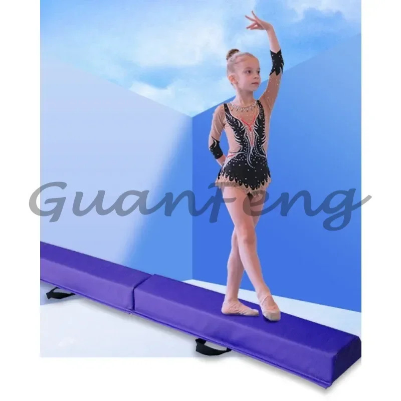 Purple 2-Fold Folding Soft Gymnastics Balance Beam, Portable Training Beam for Indoor Fitness Practice